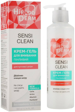 Крем-гель для вмивання HIRUDO DERM Sensi Clean для чутливої шкіри 180 мл фото 2