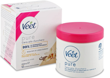 Теплий віск для депіляції Veet Salon з ефірними оліями з багаторазовими смужками 250 мл