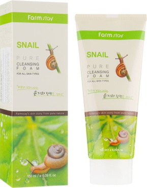 Пенка для умывания FarmStay Snail Pure Cleansing Foam с муцином улитки 180 мл