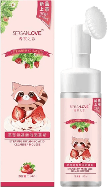 Мус-пінка для вмивання Sersanlove strawberry amino acid cleanser mousse з амінокислотами та полуницею 150 мл фото 1