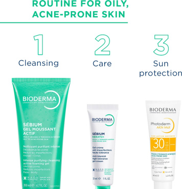 Гель для умывания BIODERMA Sebium Gel Moussant Actif Foaming Gel очищающий для жирной и склонной к акне кожи 200 мл фото 5