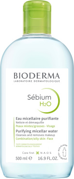 Міцелярна вода Bioderma Sebium H2O для проблемної та комбінованої шкіри обличчя 500 мл фото 1