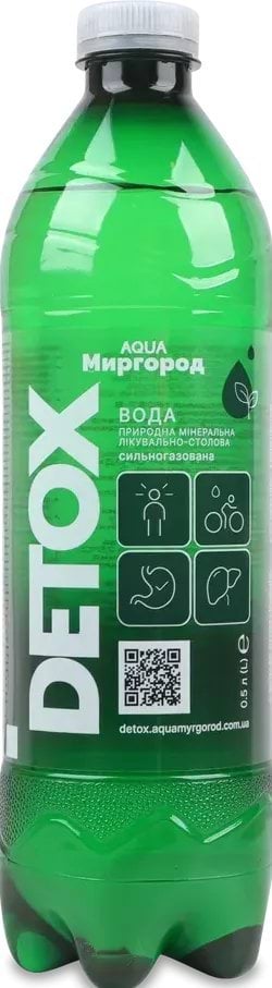 Вода мінеральна Аква Миргород детокс сильно газована 0.5 л 1