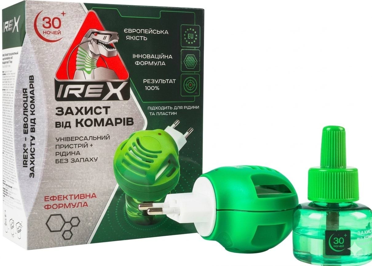 IREX Комплект від комарів: прилад та рідина, 30 + 15 ночей у подарунок