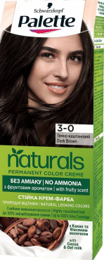 Крем-краска для волос Palette Naturals стойкая оттенок 3-0 Темно-каштановый 110 мл