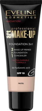 Тональний крем Eveline Cosmetics Art Professional Make Up ультрастійкий 3 в 1 відтінок пастельний 30 мл
