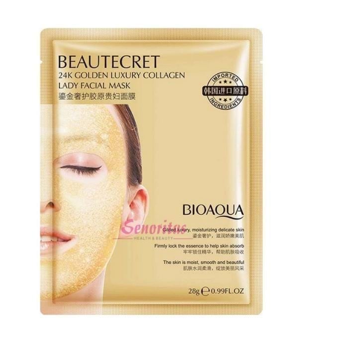 Маска для обличчя BIOAQUA гідрогелева тканина з колагеном 24k Golden, 28 г