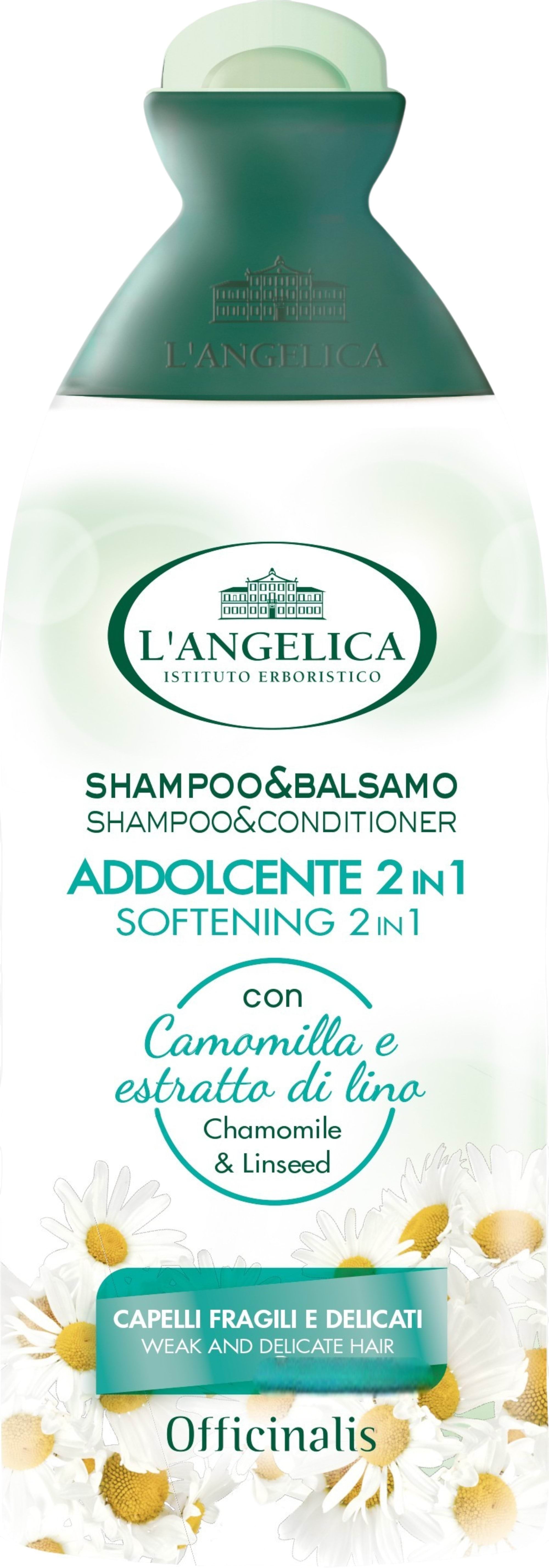 L'ANGELICA Officinalis Шампунь 2в1 пом'якшуючий з ромашкою  для слабкого і ніжного волосся, 250 мл