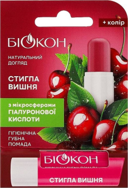 Бальзам для губ Біокон Спелая вишня с гиалуроновой кислотой 4.6 г