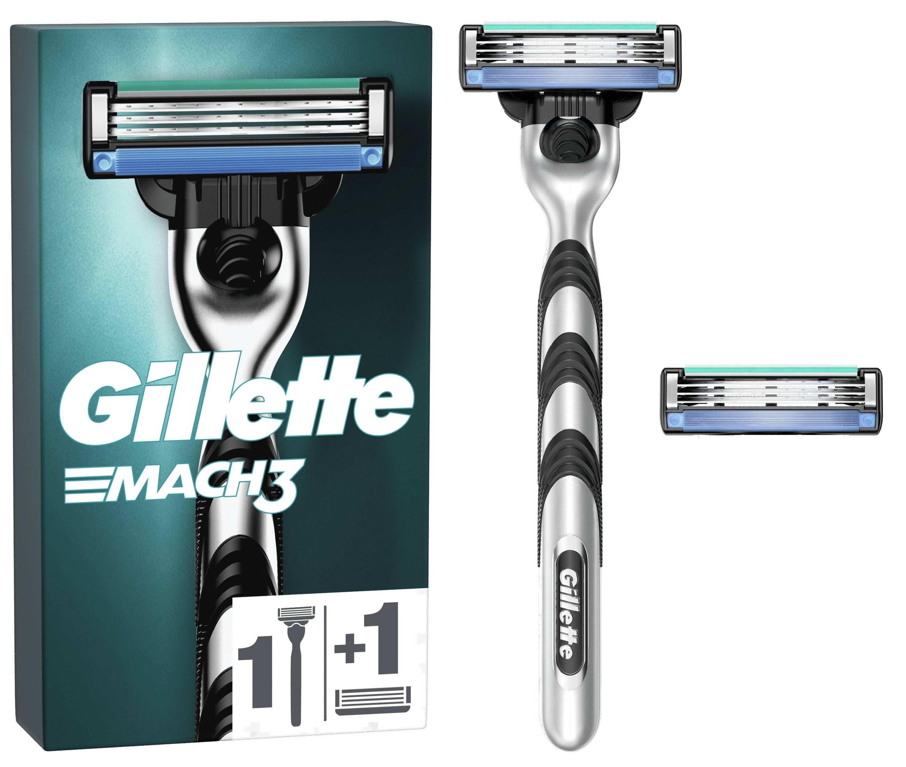 Станок для гоління чоловічий (бритва) Gillette Mach3 з 2 змінними картриджами 1 шт.