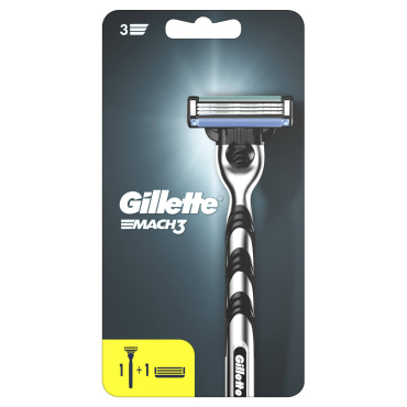 Станок для бритья мужской (бритва) Gillette Mach3 с 2 сменными картриджами 1 шт.
