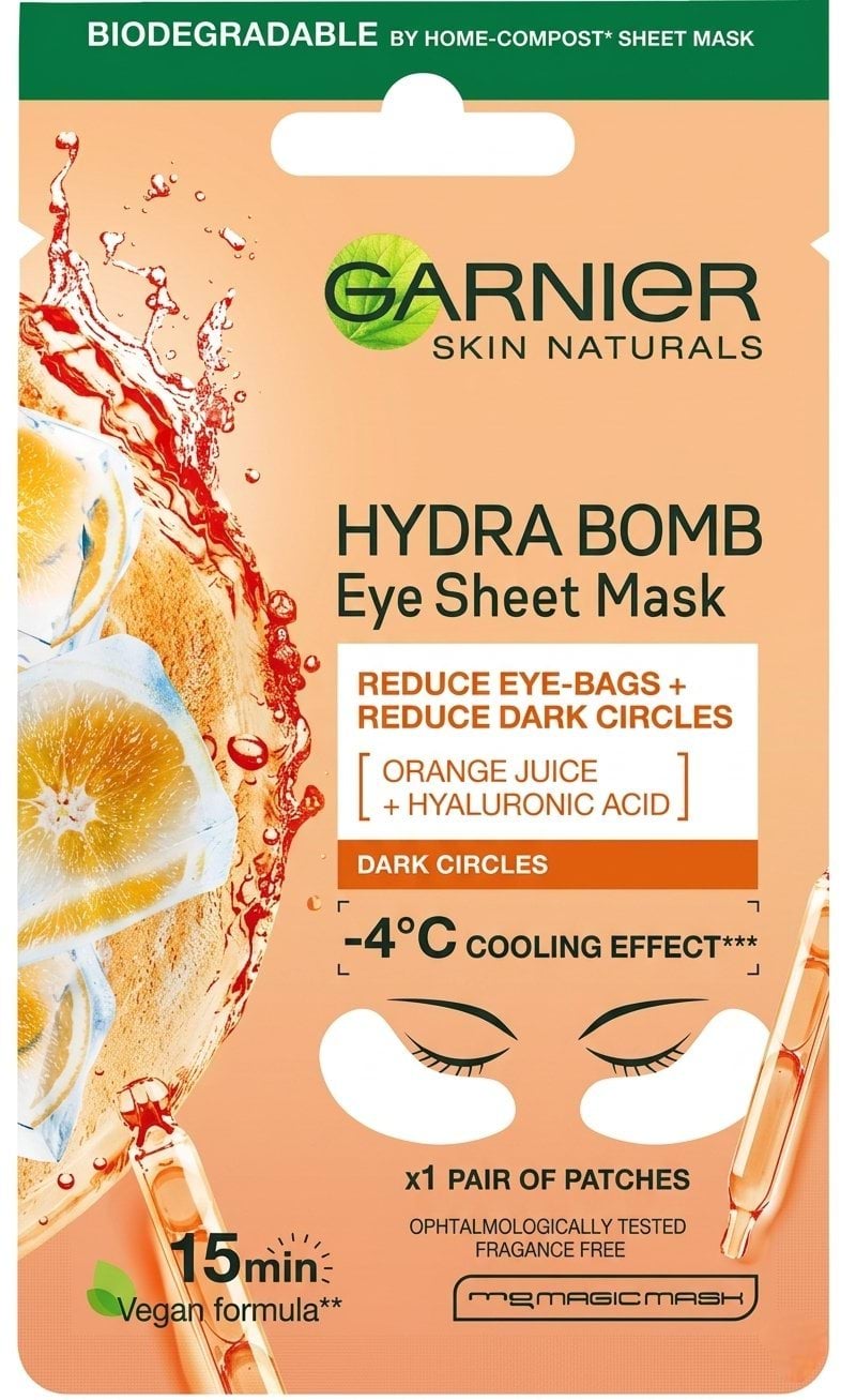 Патчи под глаза Garnier Skin Naturals Увлажнение + Свежий взгляд тканевые 6 г