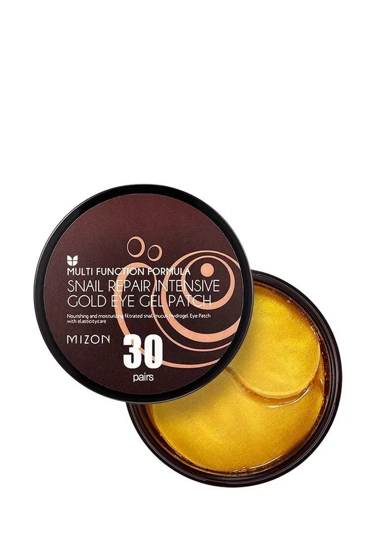 Патчи под глаза MIZON Snail Repair Intensive Gold Eye Gel Patch гидрогелевые с улиточным муцином и коллоидным золотом 60 шт. фото 5