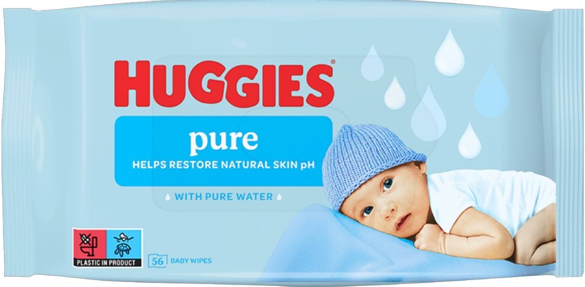 Вологі серветки дитячі Huggies Pure 56 шт.