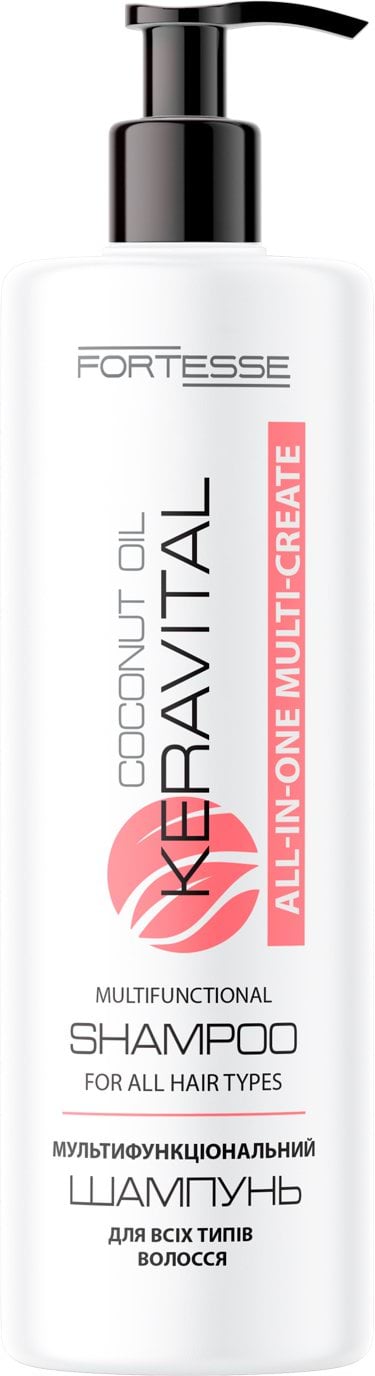 Шампунь Fortesse KeraVital All-In-One Multi-Create Shampoo з кокосовою олією та UV-фільтром мультифункціональний 400 мл