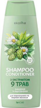 Шампунь-кондиционер Acme EkoLine с экстрактом 9 трав для нормальных и жирных волос 400 мл
