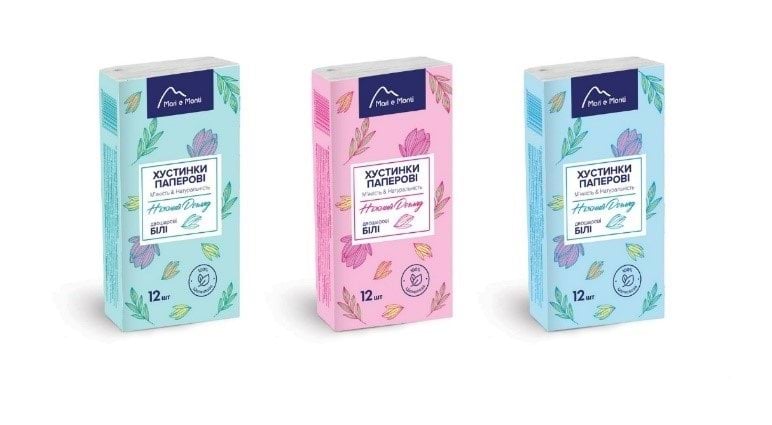 Паперові носовички MARI e MONTI без запаху 12 шт, 1 упаковка
