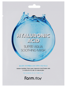 Маска для обличчя FarmStay Hyaluronic Acid Super Aqua Soothing Mask з гіалуроновою кислотою 25 мл фото 3