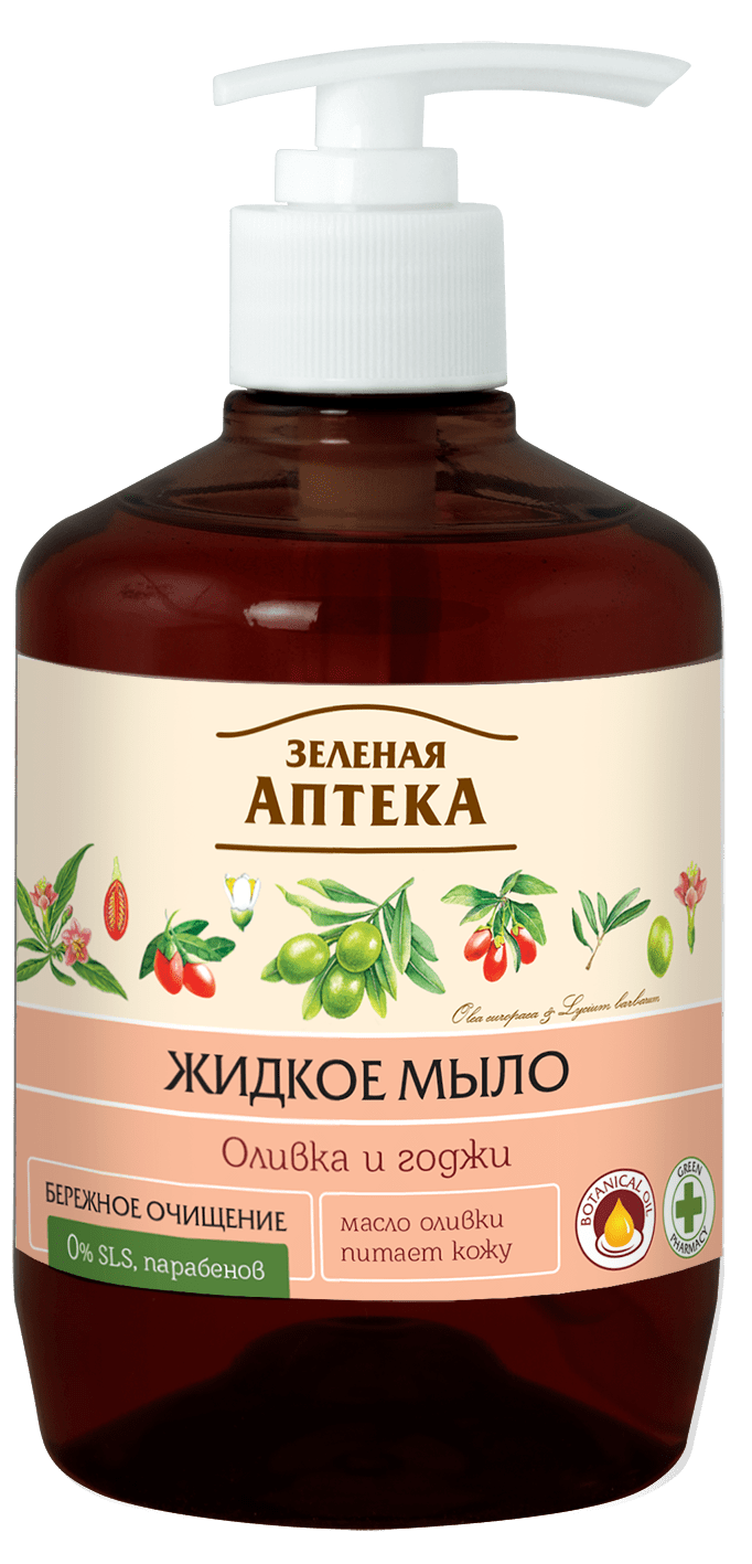 Рідке мило Зелена Аптека "Оливка і годжі" 460мл