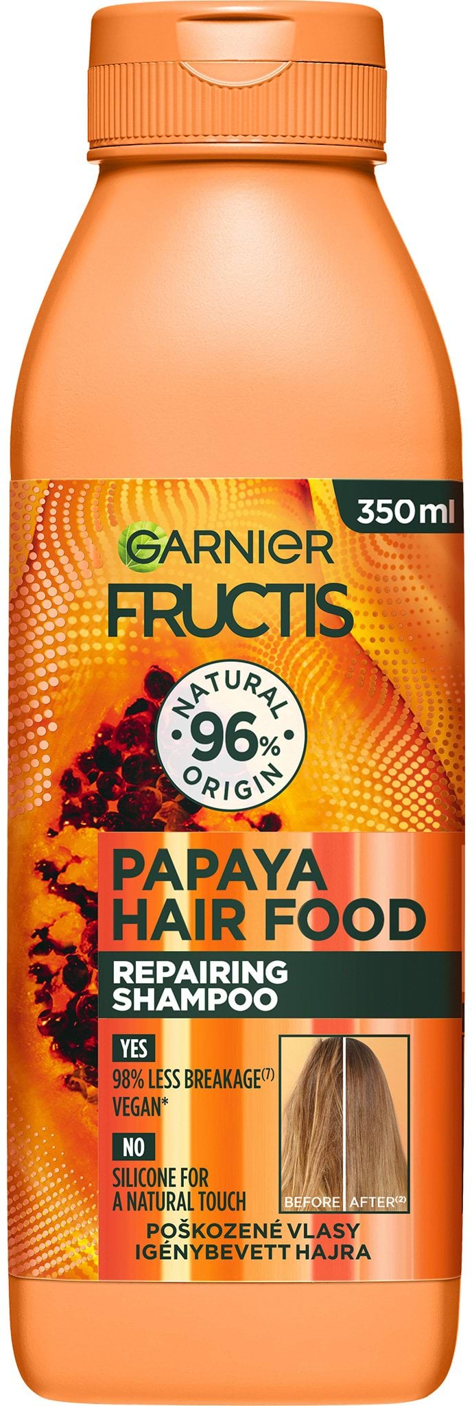 Шампунь Garnier Fructis для пошкодженого волосся папайя Superfood відновлення 350 мл 1
