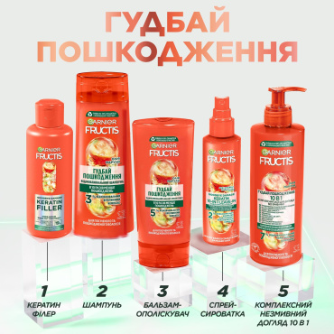 Спрей-сироватка Garnier Fructis Goodbye Damage відновлювальна для пошкодженого волосся 150 мл фото 4