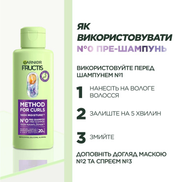 Пре-шампунь Garnier Fructis Curls Method Pre-Shampoo для зволоження хвилястого та кучерявого волосся 200 мл фото 7