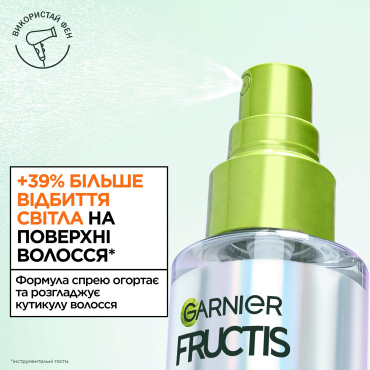 Спрей Garnier Fructis Keratin Sleek разглаживание и блеск для пушистых и сухих волос 150 мл фото 2