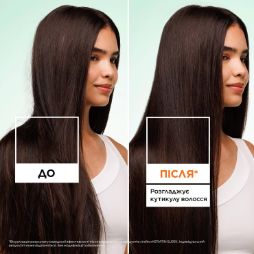 Маска Garnier Fructis Keratin Sleek розгладження та блиск для пухнастого та сухого волосся 370 мл фото 4