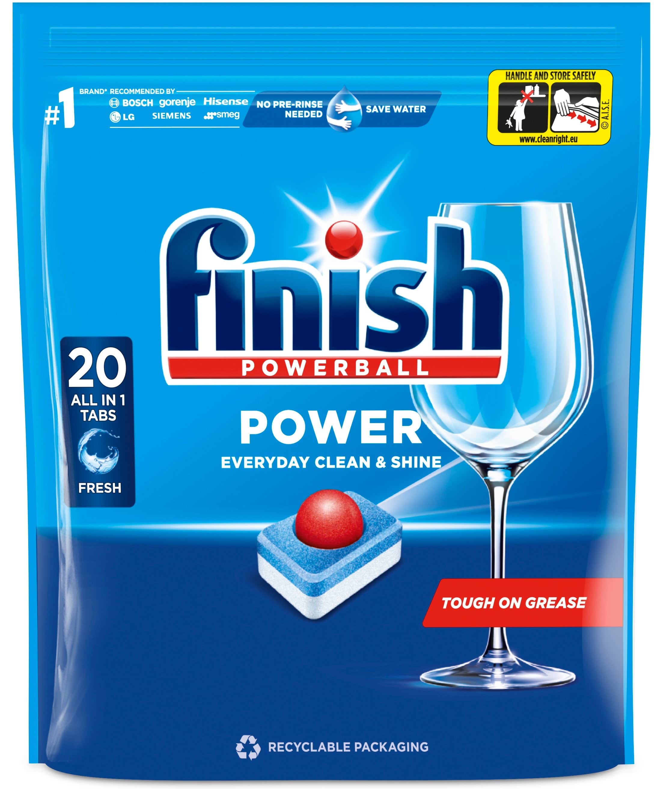 Таблетки для посудомийних машин Finish Power All in 1, 20 шт.