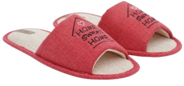 Капці домашні жіночі Twins HS-VL з вишивкою рогожка Red р. 40/41 фото 1