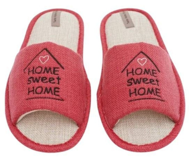 Капці домашні жіночі Twins HS-VL з вишивкою рогожка Red р. 40/41 фото 4