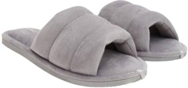 Капці домашні жіночі Twins HS-VL плюшеві з прошивкою сірі р. 36/37 фото 1