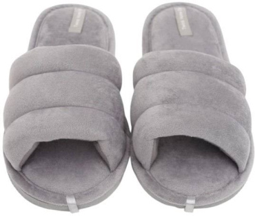 Капці домашні жіночі Twins HS-VL плюшеві з прошивкою сірі р. 36/37 фото 4