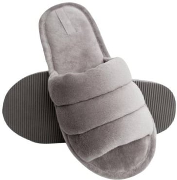 Капці домашні жіночі Twins HS-VL плюшеві з прошивкою сірі р. 36/37 фото 7