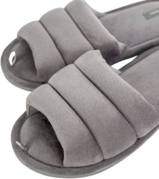 Капці домашні жіночі Twins HS-VL плюшеві з прошивкою сірі р. 36/37 фото 8