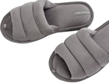 Капці домашні жіночі Twins HS-VL плюшеві з прошивкою сірі р. 36/37 фото 9