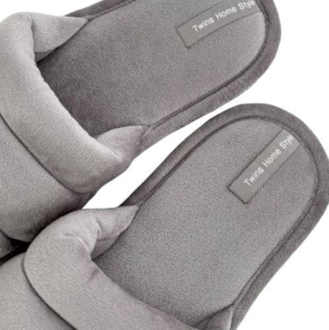 Капці домашні жіночі Twins HS-VL плюшеві з прошивкою сірі р. 36/37 фото 10