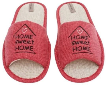 Капці домашні жіночі Twins HS-VL з вишивкою рогожка Red р. 38/39 фото 4