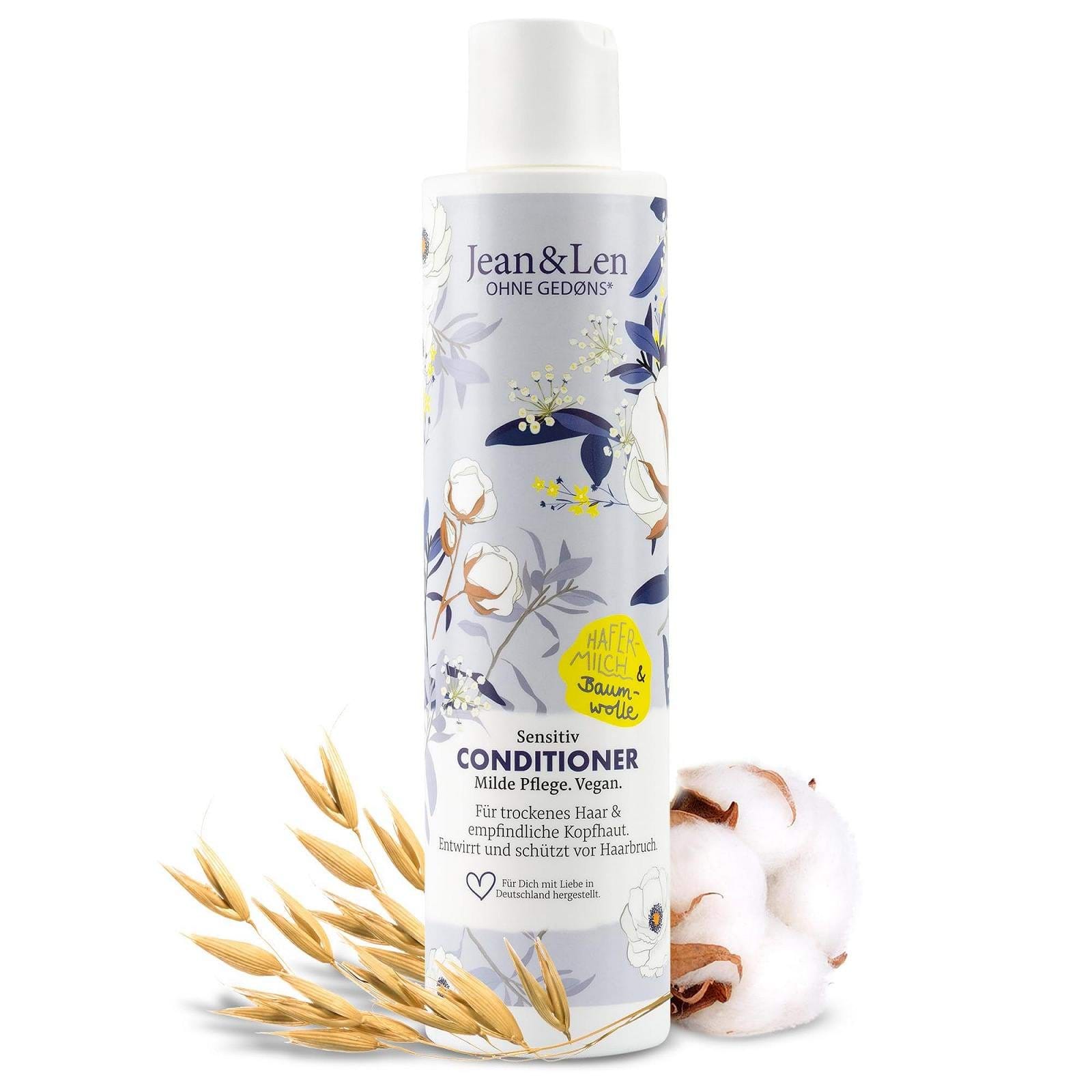 Кондиціонер Jean & Len Conditioner Вівсяне молоко та бавовна для чутливої шкіри голови та сухого волосся 300 мл фото 1