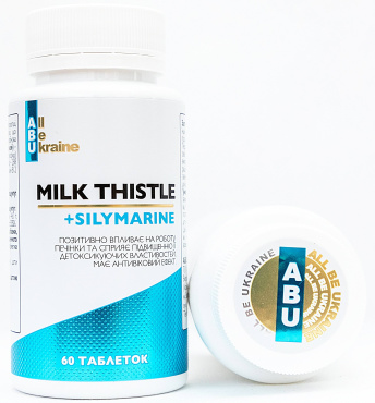 Дієтична добавка ABU All Be Ukraine Milk Thistle+ комплекс рослинних екстрактів з розторопшою та вітамінами групи B, 60 шт. фото 1