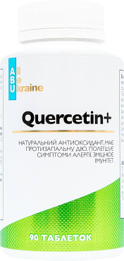 Дієтична добавка ABU All Be Ukraine Quercetin+ підтримка імунної системи здоров'я серця та судин 90 шт.