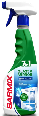 Средство для мытья стекол и зеркал SARMIX 7 in 1 Glass & Mirror с триггером 500 мл