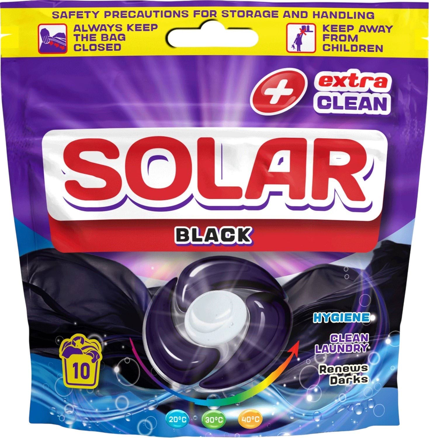 Solar Капсули для прання темних речей Black, 10 шт.