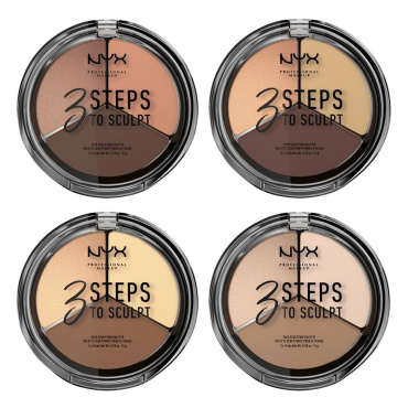Палетка для контурингу обличчя NYX Professional Makeup 3 Steps To Sculpt Face Sculpting Palette 02 Light 5 г фото 3