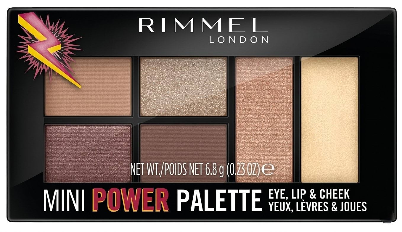 Палітра для макіяжу RIMMEL Mini Power Palette тіні для очей рум'яни помада відтінок 001 Fearless 6.8 г 3
