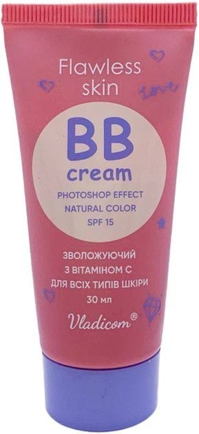 Крем для обличчя BB Владиком зволожувальний з вітаміном С для всіх типів шкіри SPF15 Flawless skin 30 мл