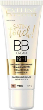 Крем для обличчя тональний BB Eveline SATIN TOUCH CREAM 8in1 01, 30 мл фото 1
