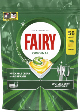 Капсулы для посудомоечных машин Fairy Original Все-в-1, 56 шт.