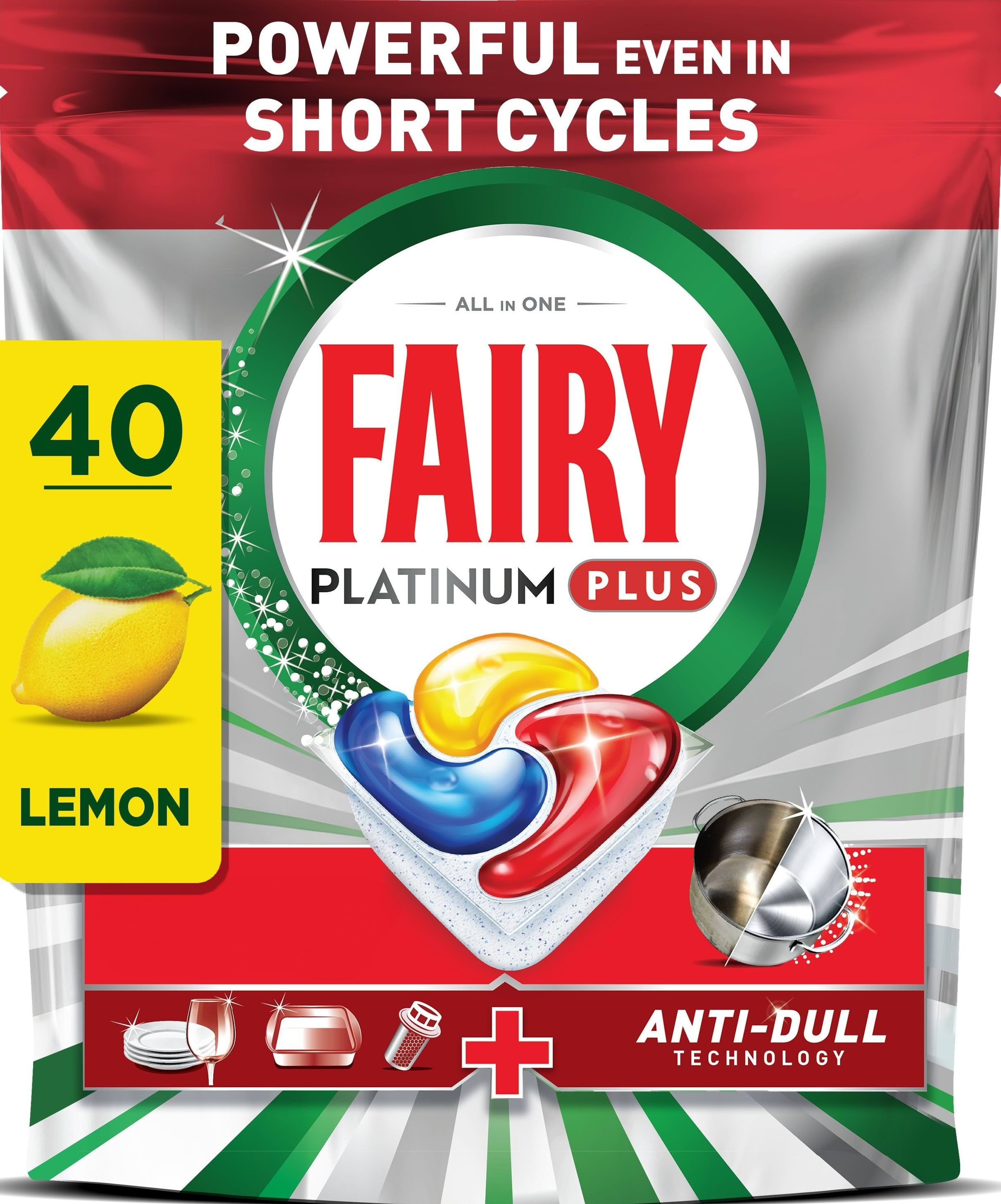 Капсули для посудомийних машин Fairy Platinum Plus Все-в-1, 40 шт.