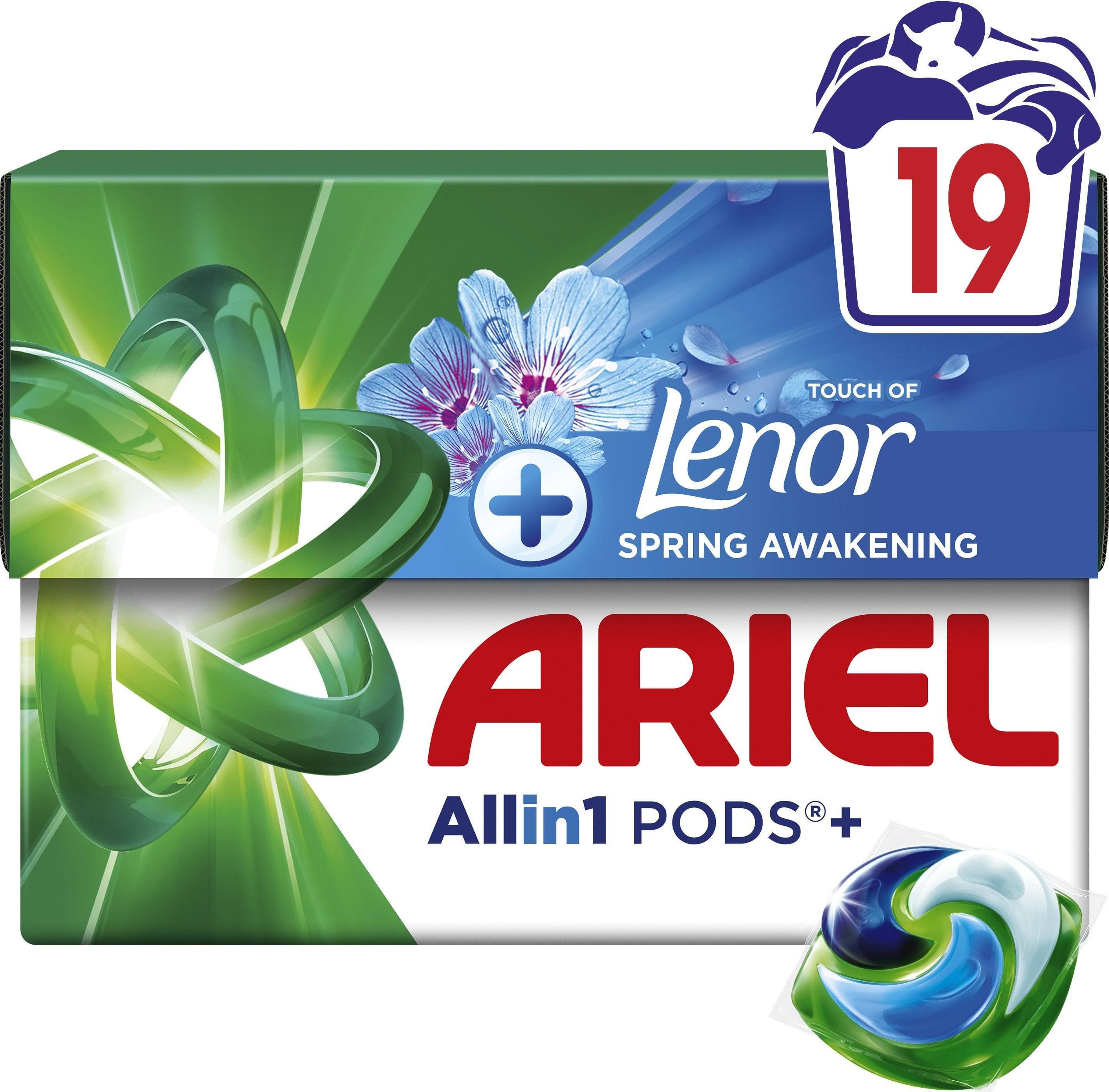Капсули для прання Ariel Все-в-1 Дотик свіжого повітря Lenor 19 шт.